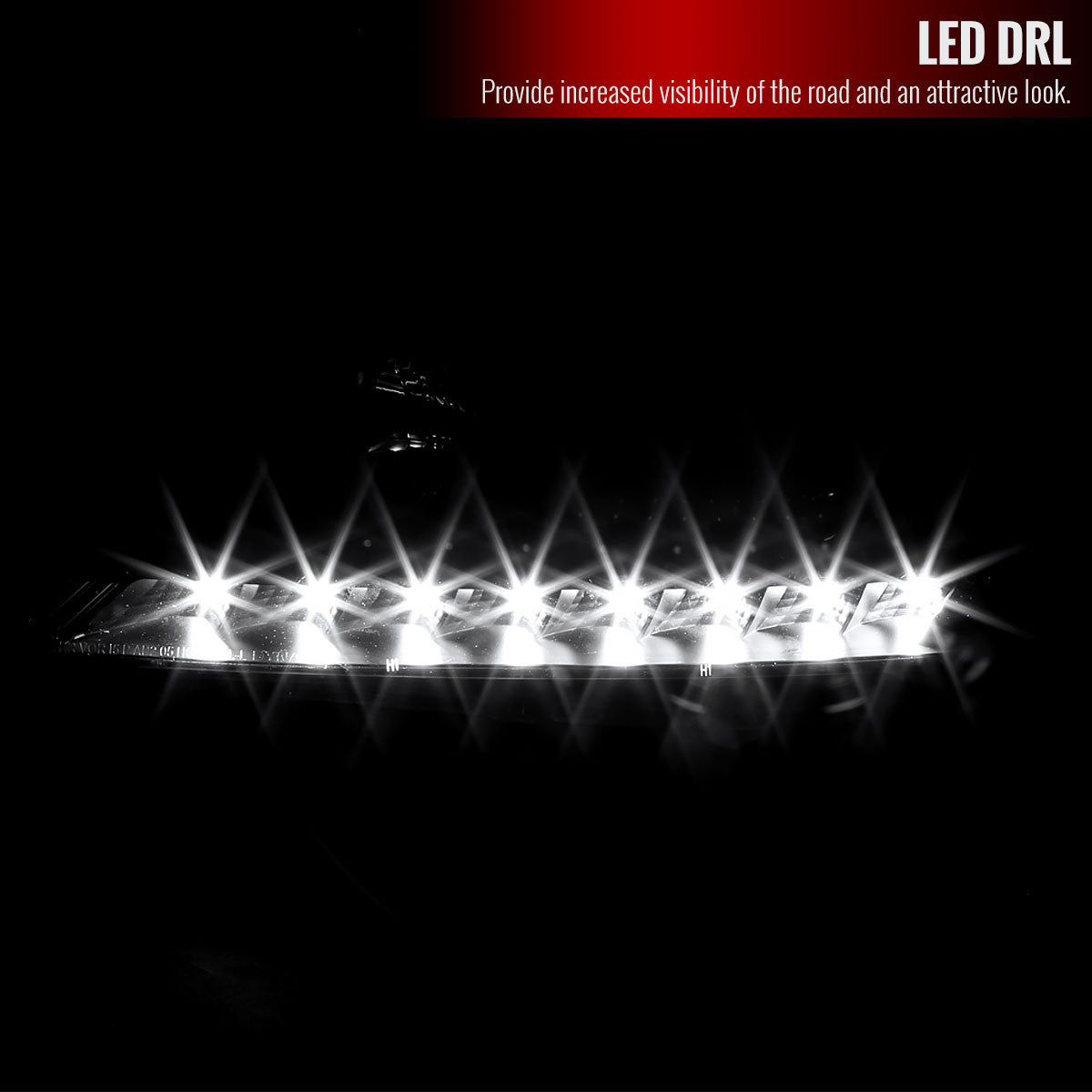 Spec-D 05-10 Pontiac G6 Headlights LED Bar Projector Black/Clear
