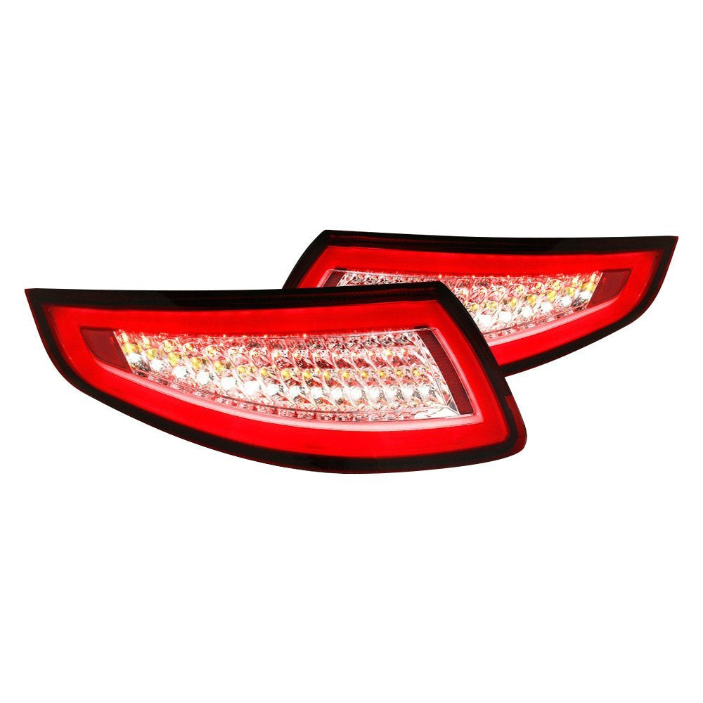 Spec-D 05-09 Porsche 911 997 LED Tail Lights Chrome/Red
