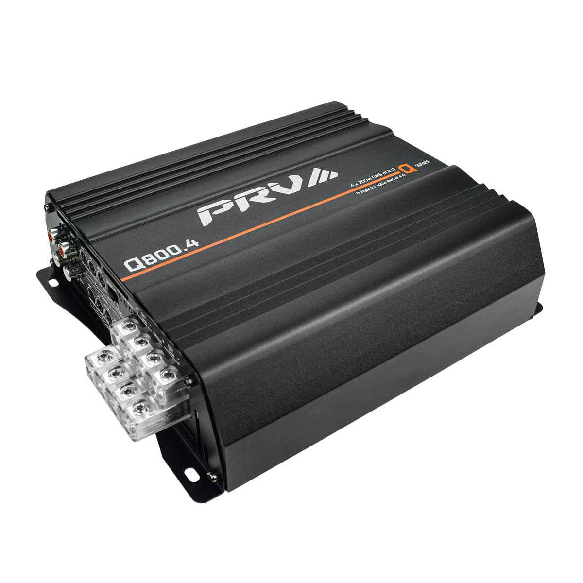 PRV Audio Q800.4 2OHM 4 Channel 800W Full-Range Amplifier, Black - 2 Ohms