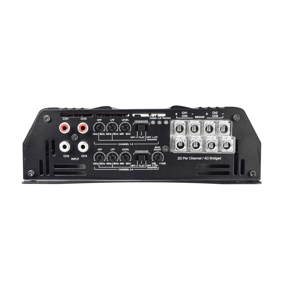 PRV Audio Q800.4 2OHM 4 Channel 800W Full-Range Amplifier, Black - 2 Ohms