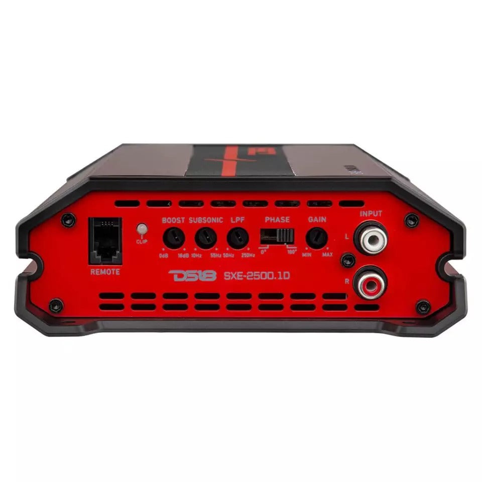 DS18 SXE-2500.1D/RD 1-CH Monoblock 2500W Peak Class-D Car Compact Amplifier