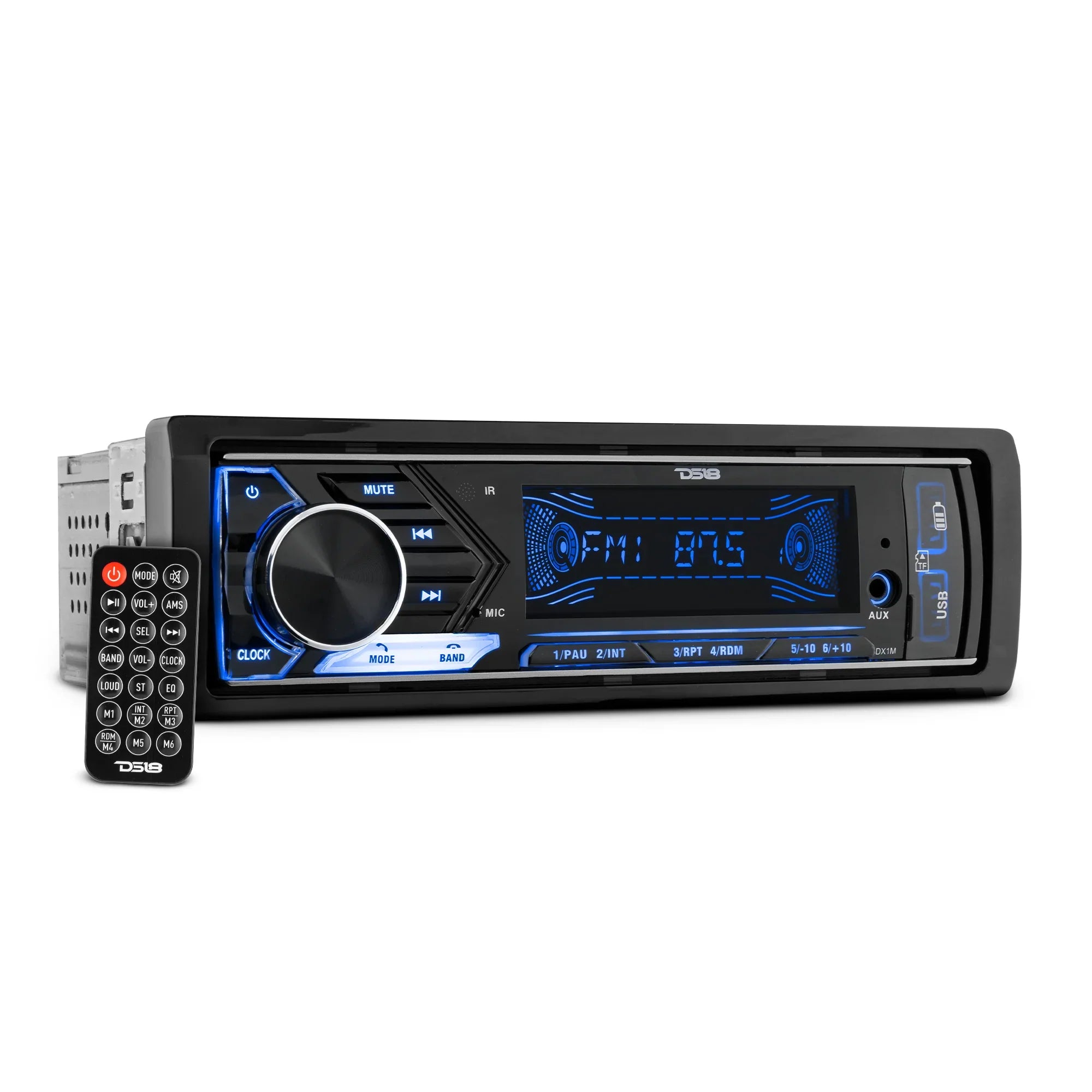 DS18 Single-DIN SDX1 Digital Media Receiver Mech-Less Player, Bluetooth, Dual USB ,7 Volt Preouts