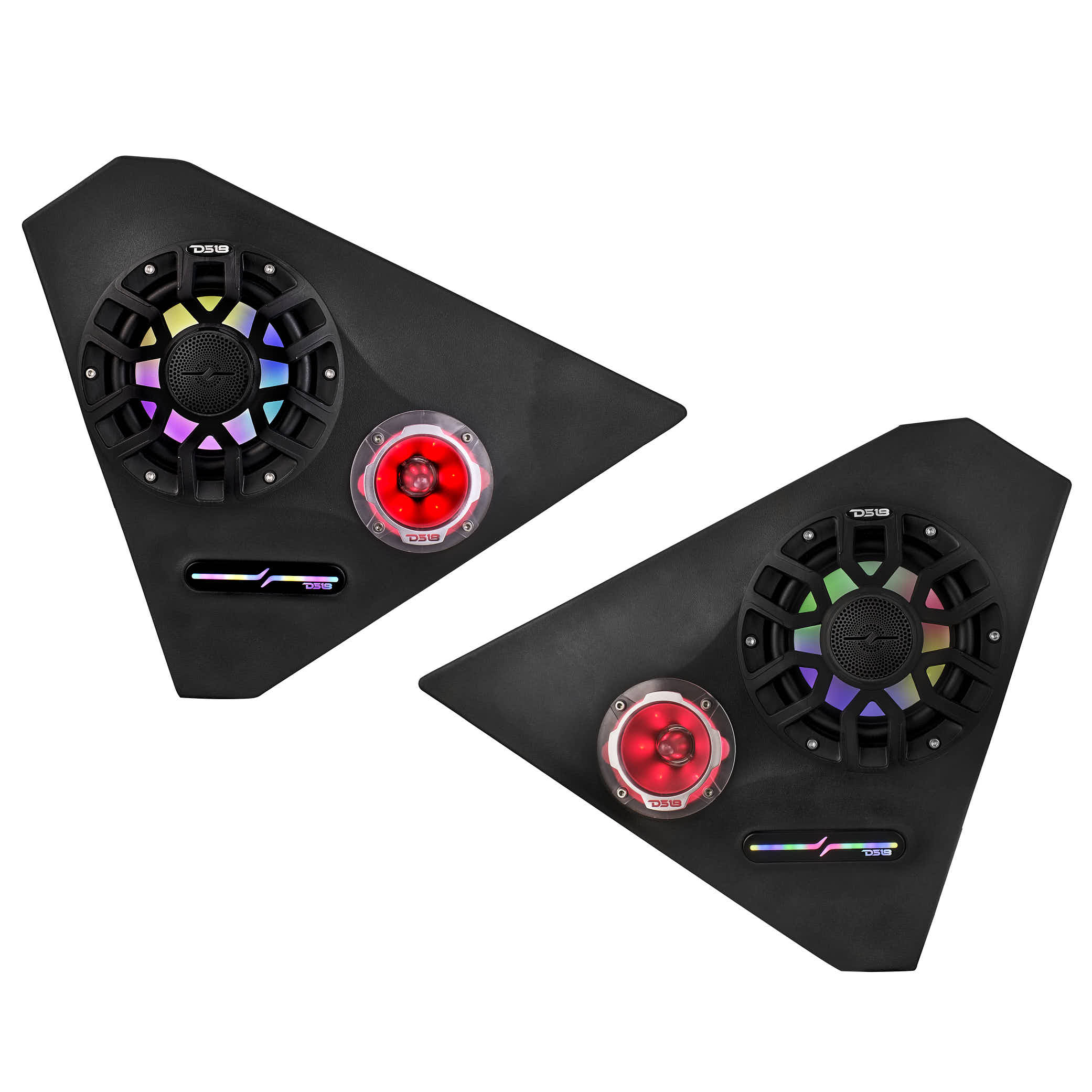Polaris Slingshot Front Kick Empty Panel Pods With Digital LED Lights fits 2 x 6.5
