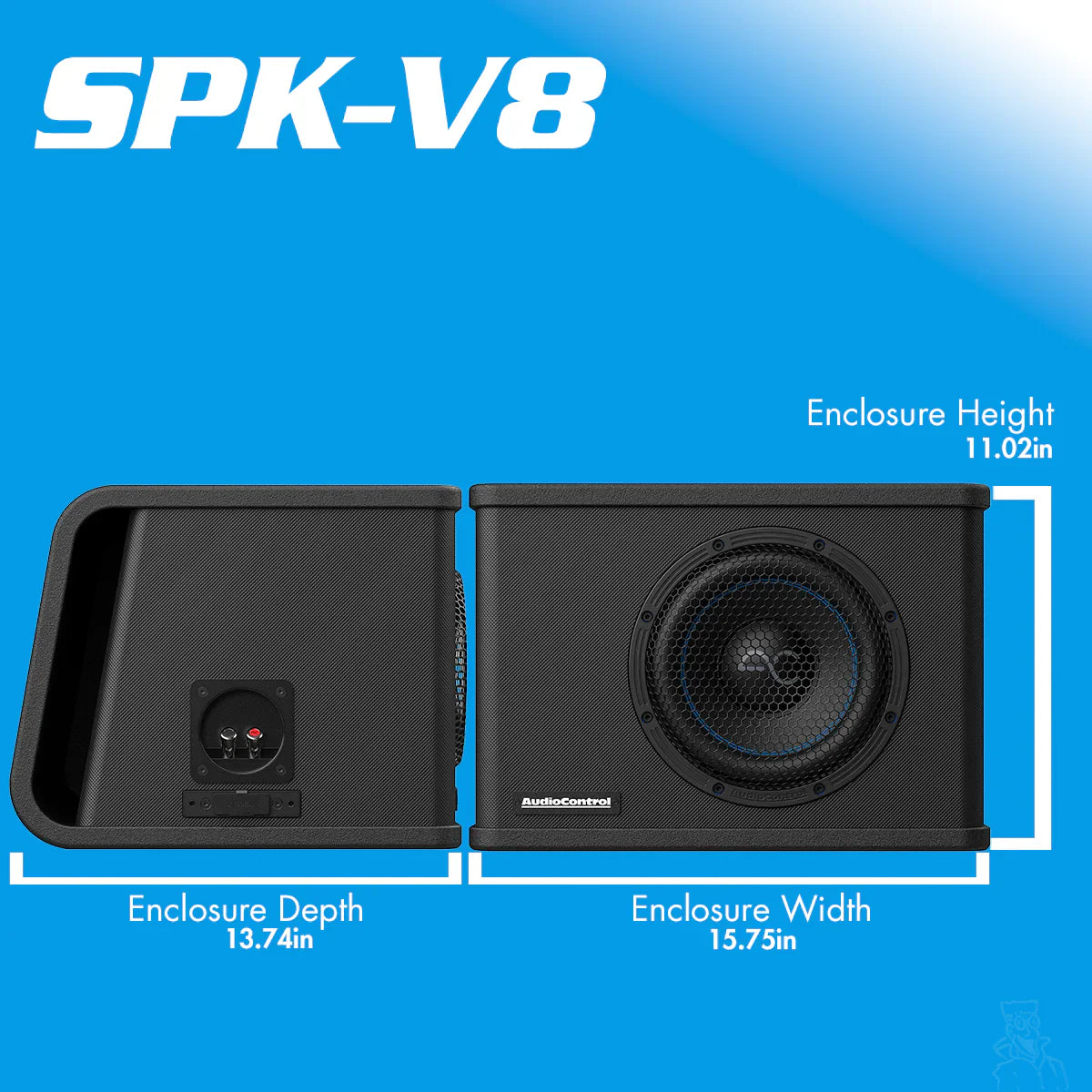 AudioControl 350/500 Watt (RMS) Spike Series Vented Subwoofer Box Enclosure | 8
