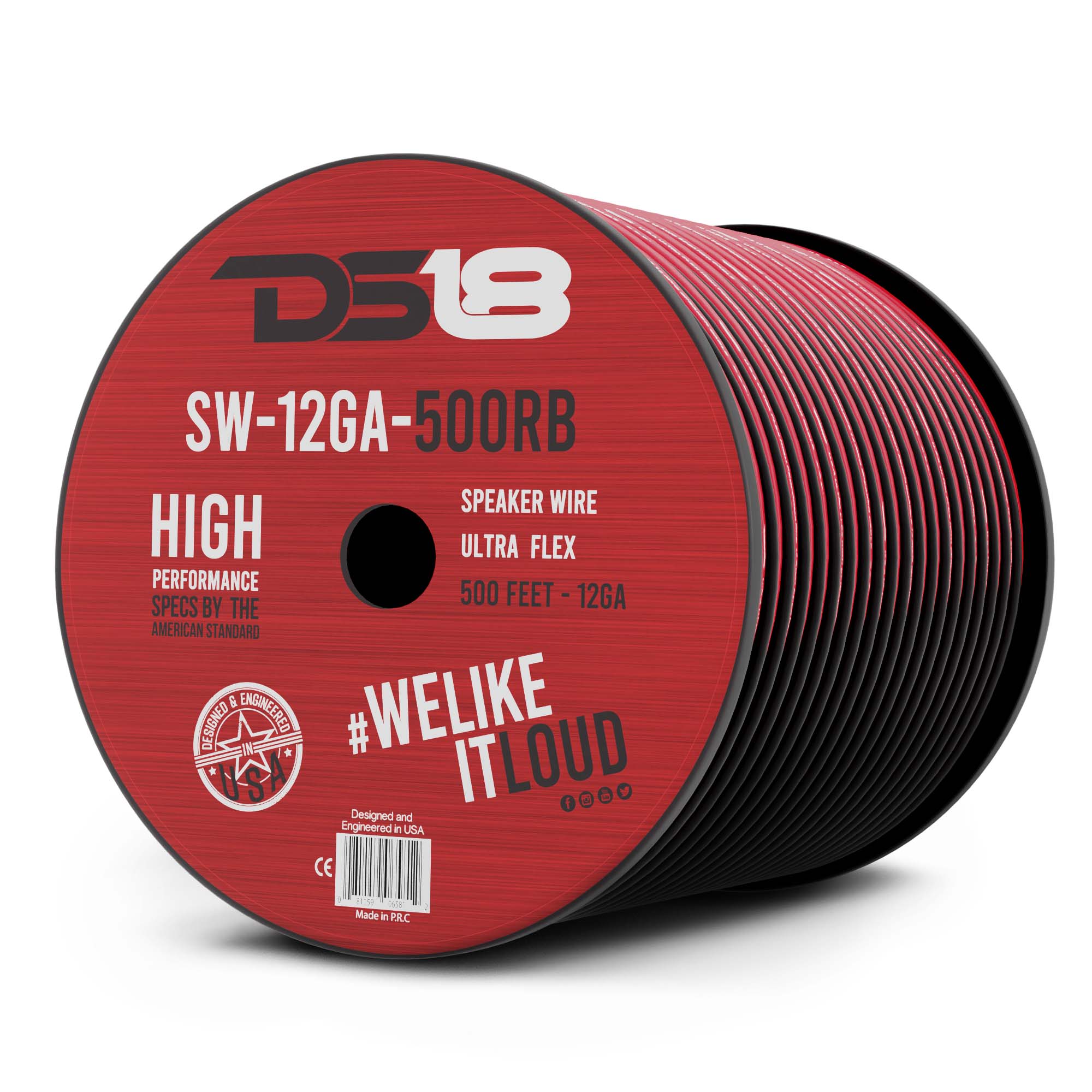 DS18 12-GA Speaker Wire 500 Feet - Red