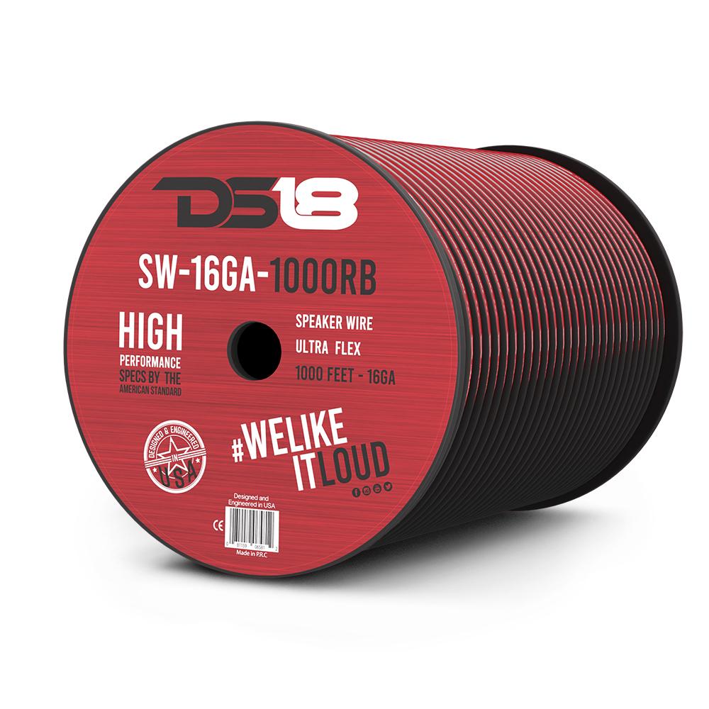 DS18 16-GA Speaker Wire 1000 Feet - Red