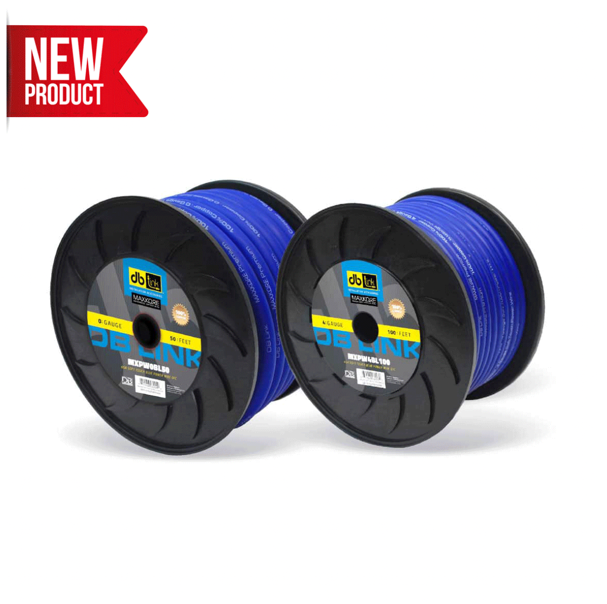db Link Maxkore MXPW0BL50 Series 0 Gauge 100% Copper Power, Ground Wire Roll (50 Feet) for High Output Extreme Amplifiers