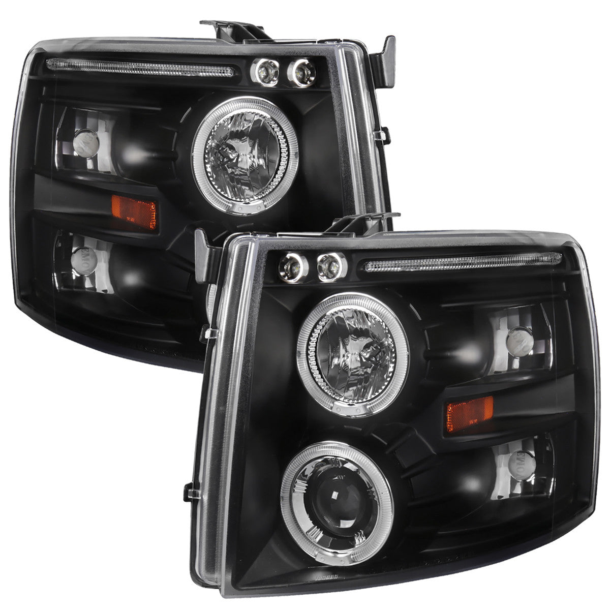 Spec-D 07-13 Chevy Silverado 1500 Halo Projector Headlights Black