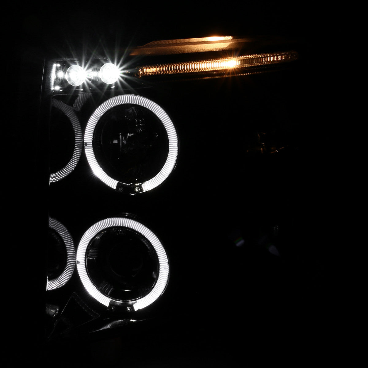 Spec-D 07-14 Silverado Dual Halo Projector Headlights Black