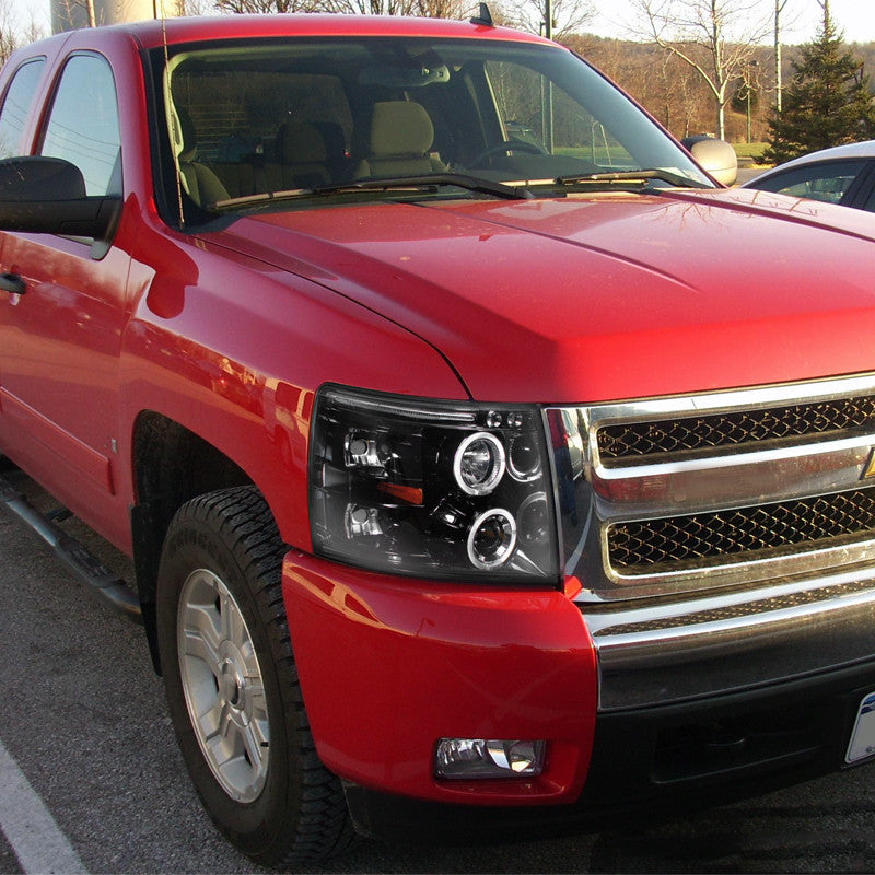 Spec-D 07-13 Silverado Halo Projector Headlights Smoked