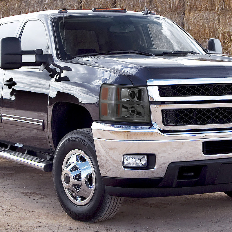 Spec-D 07-13 Silverado Dual Halo Projector Headlights Smoked