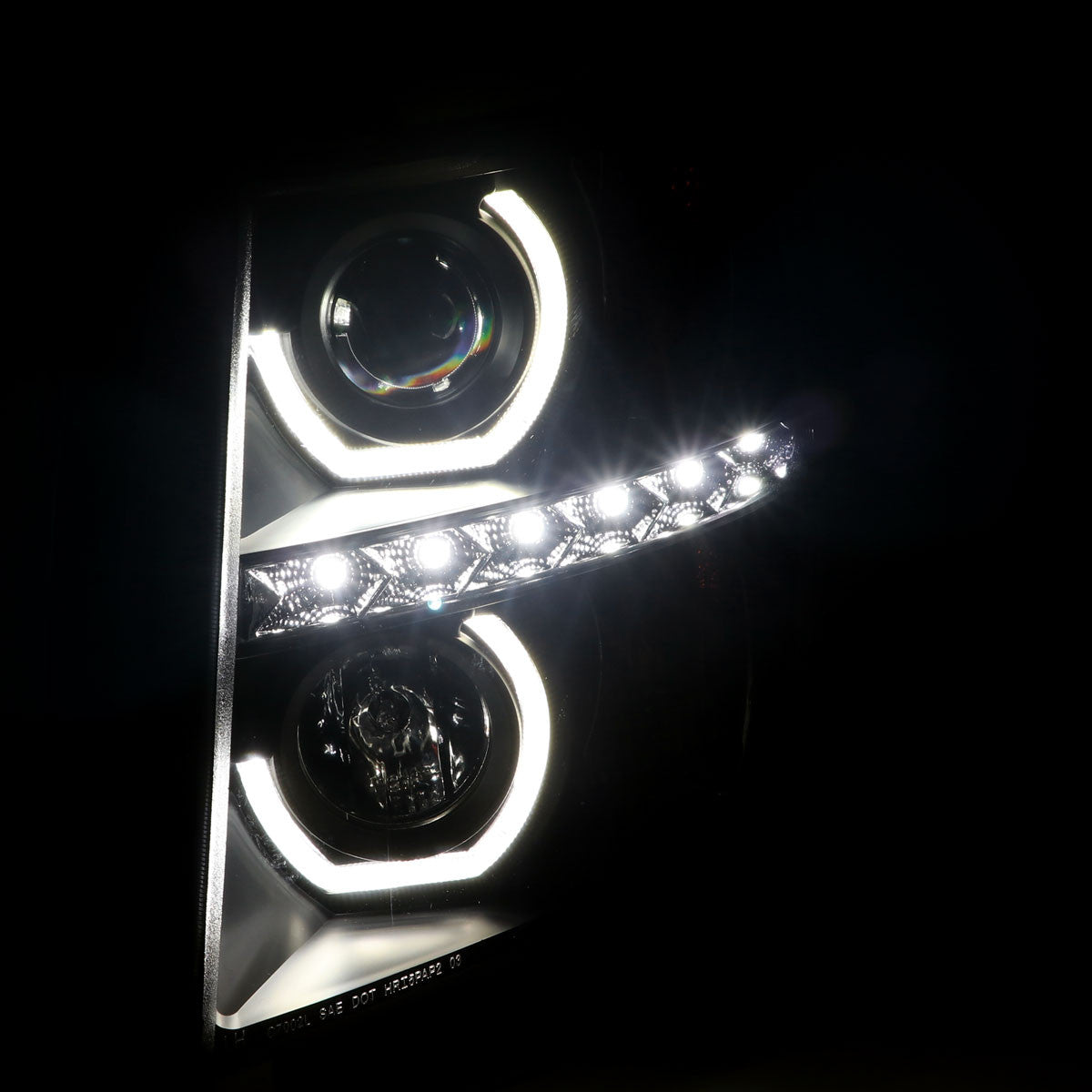 Spec-D 07-13 Chevy Silverado Headlights Smoked Black