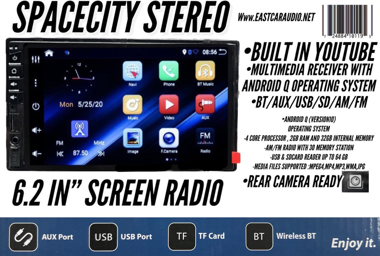 ECA Space City Stereo. Android Receiver with Built in YouTube and Google Maps Apps.