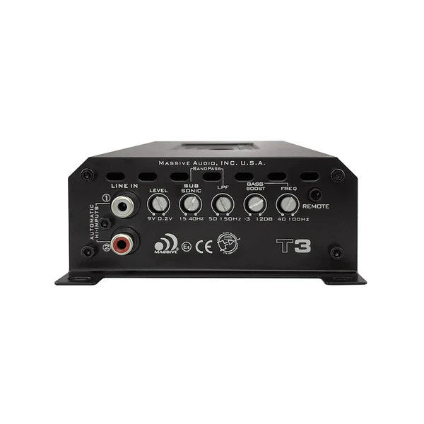Massive audio T3 - 1400 Watts 1 RMS @ 1 Ohm Mono Block Marine Amplifier