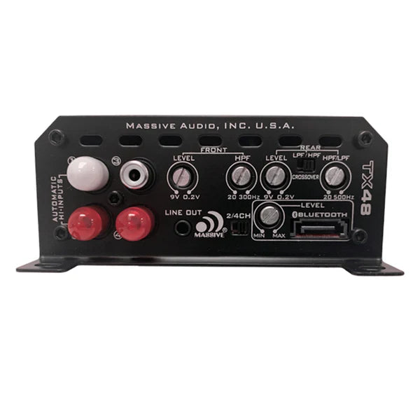 Massive audio TX48 - 200 Watts x 4 @ 4 Ohm RMS 4 Channel Bluetooth Marine Amplifier