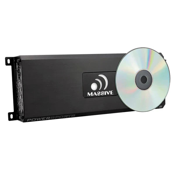Massive audio TX5 - 120 Watts RMS x 4 + 300 Watts @ 2 Ohm Full Range Bluetooth 5-CH Marine Amplifier