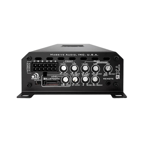 Massive audio TX5 - 120 Watts RMS x 4 + 300 Watts @ 2 Ohm Full Range Bluetooth 5-CH Marine Amplifier
