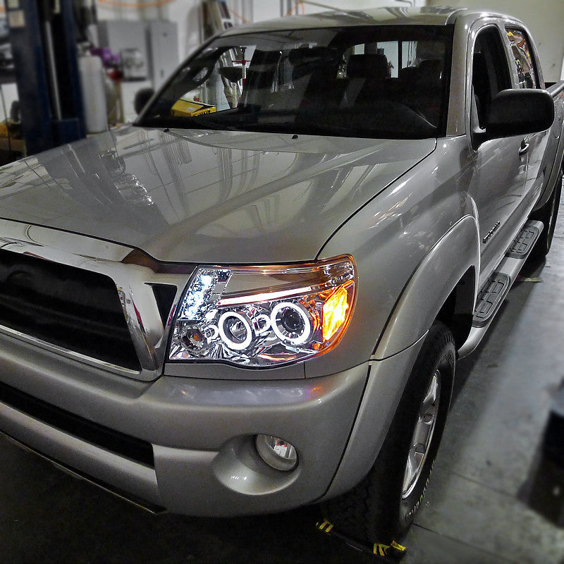 Spec-D 05-11 Tacoma Dual Halo Projector Headlights Chrome