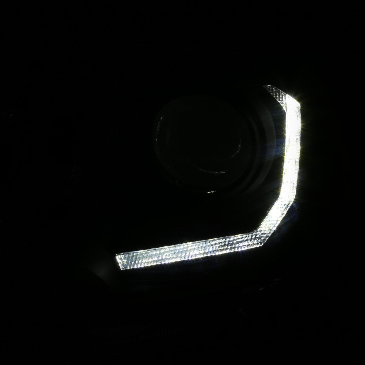 Spec-D 16-23 Toyota Tacoma Headlights LED Bar Projector Matte Black