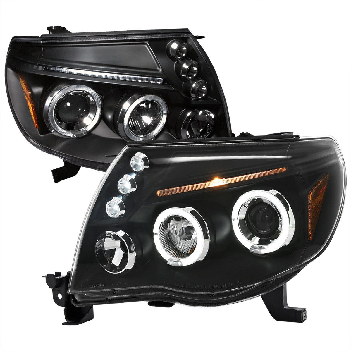Spec-D 05-11 Toyota Tacoma Halo Projector Headlights Black