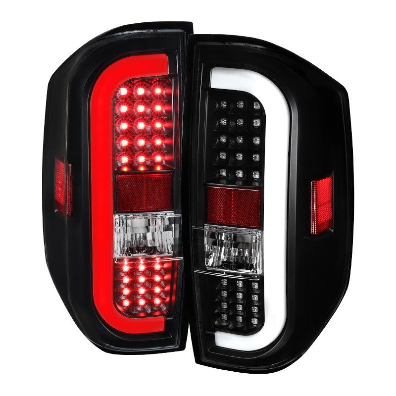 Spec-D 14-21 Toyota Tundra Tail Lights Sequential Matte Black/Clear
