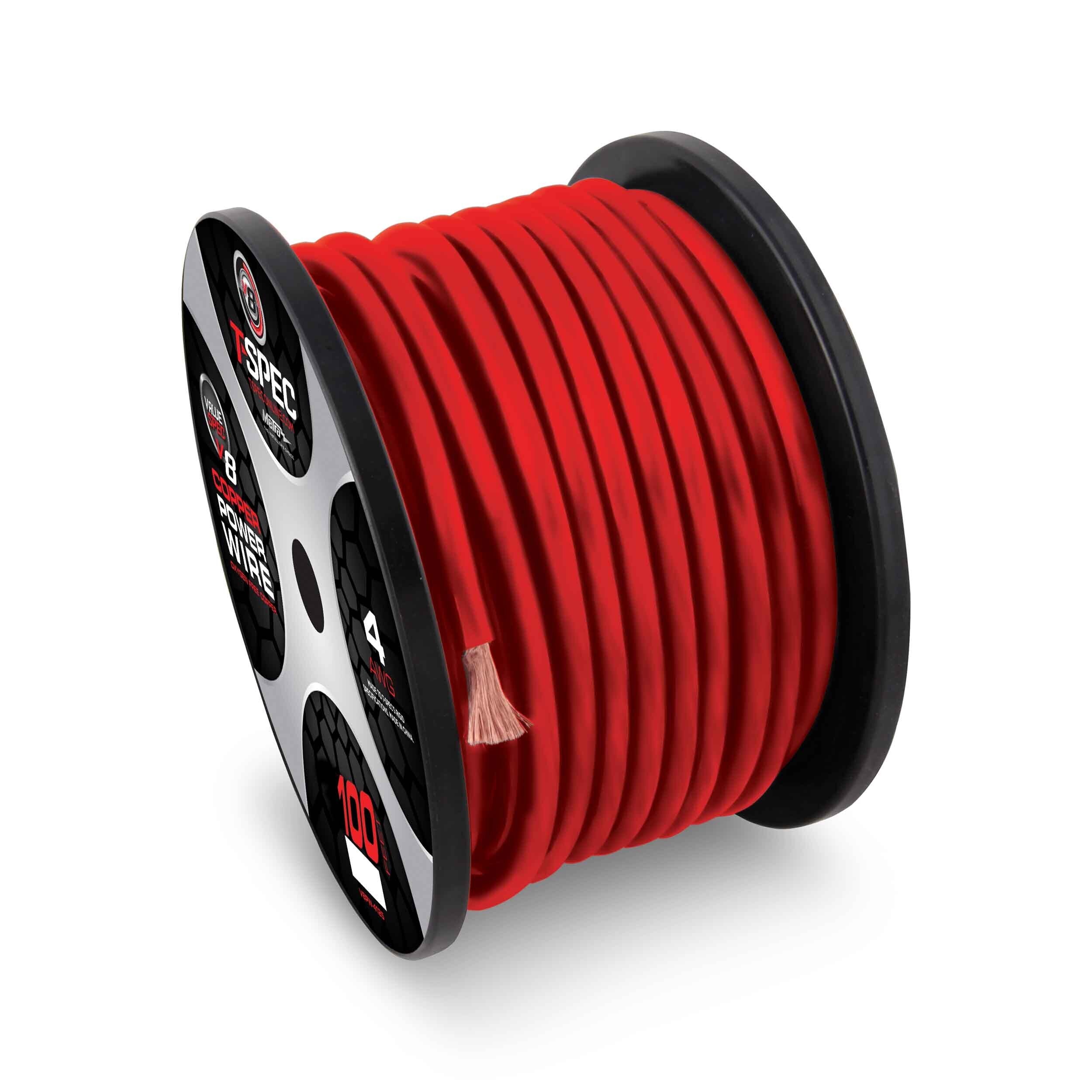 T-Spec V8GT4R-100 V8GT Series 4 AWG 100' Red OFC Power Wire