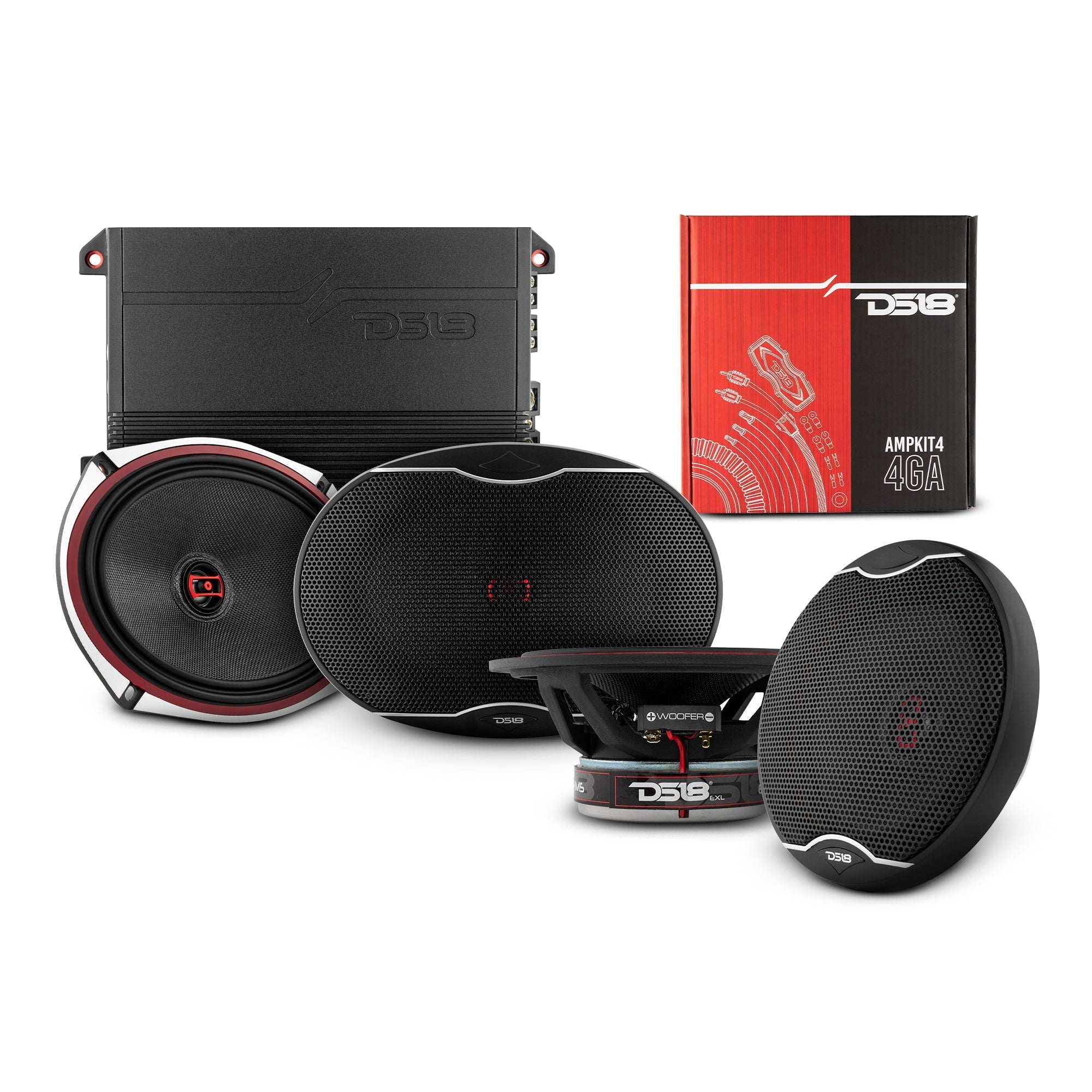DS18 2014-2021 Chevy Silverado 1500 LD Front and Back Doors Speakers Better Upgrade/Replacement Package 1800 Watts