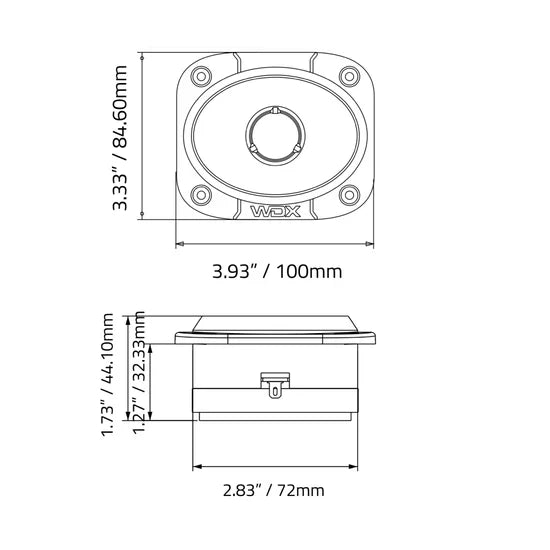 WDX5-TW : 1.5 in. Elliptical Die Cast Tweeter