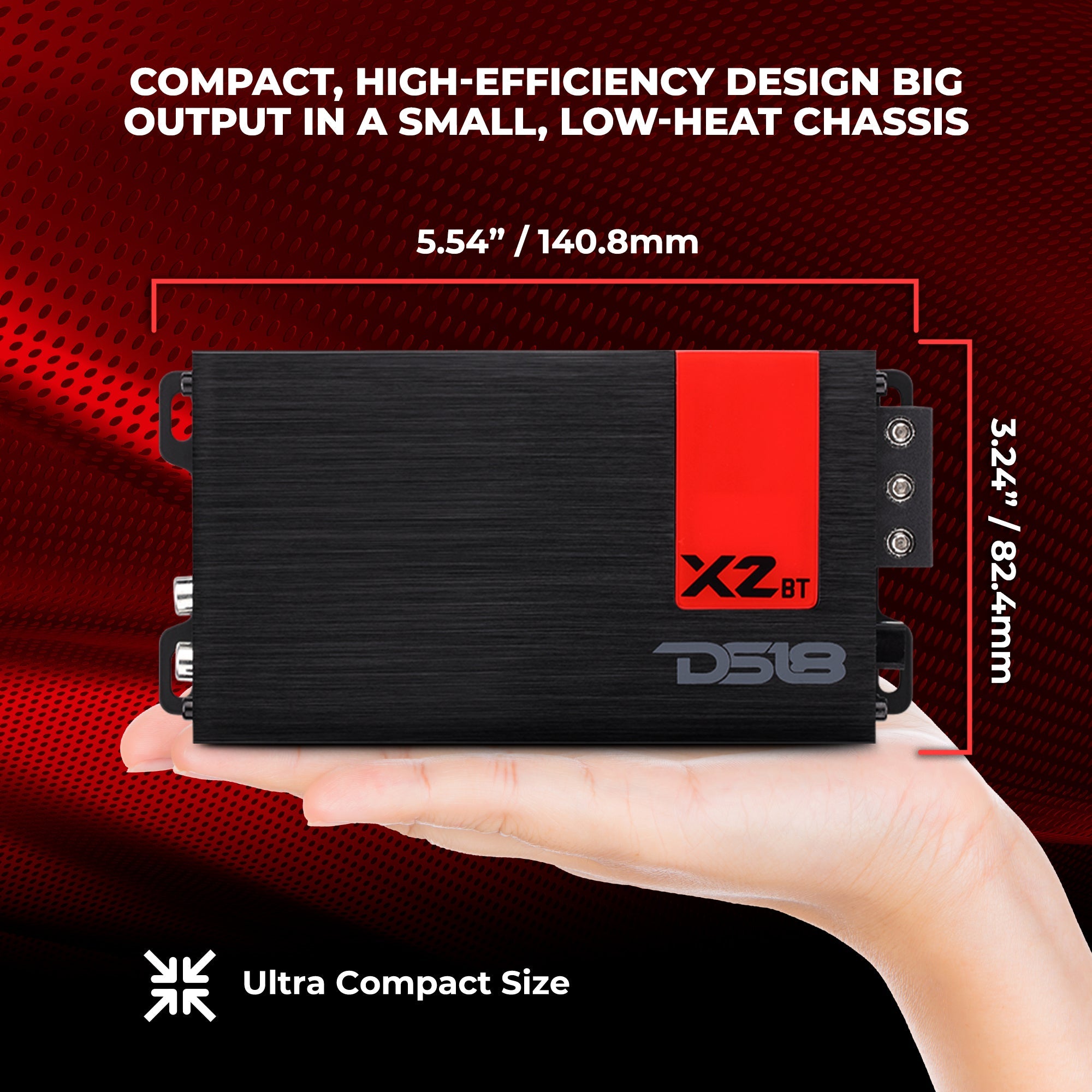 X 2-Channel Ultra Compact Full-Range Amplifier with Bluetooth Connectivity - 2 x 140 Watts Rms