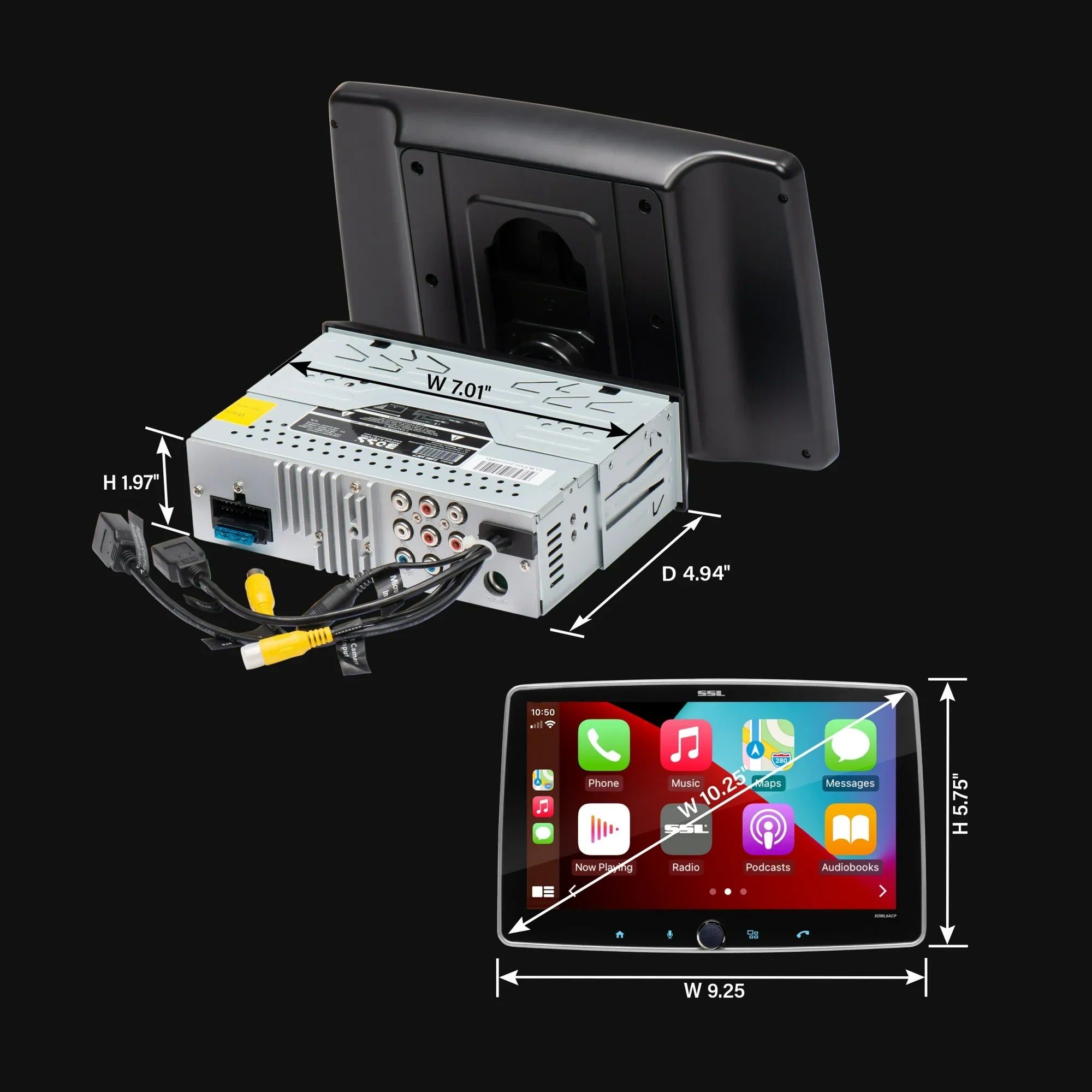 Sound Storm Laboratories SDML9ACP Car Audio Stereo - Apple CarPlay, Android Auto, Single Din, 9 Inch Touchscreen, Bluetooth, No CD DVD Player, AM/FM Radio Receiver, Wireless Remote Control