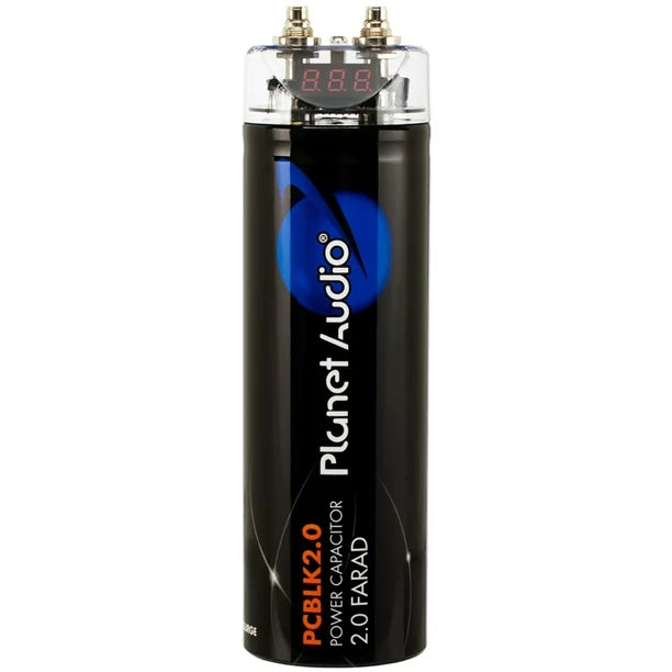 Planet Audio PCBLK2.0 2 Farad Car Digital Capacitor Audio Cap with LED Black