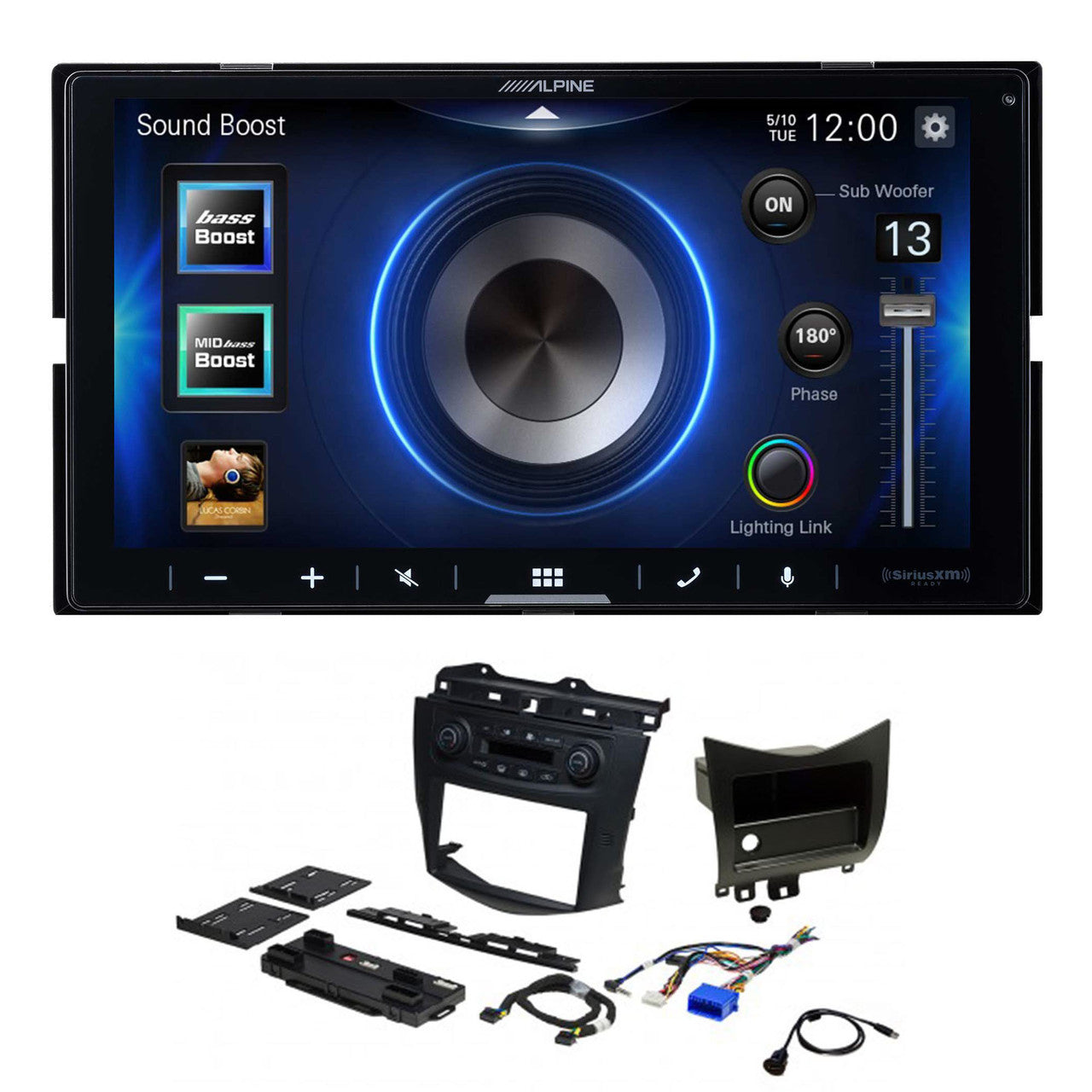 Alpine ILX-W670 7-Inch Mech-less Receiver w/ PAC RPK4-HD1101 2003-07 Honda Accord Installation Kit Bundle