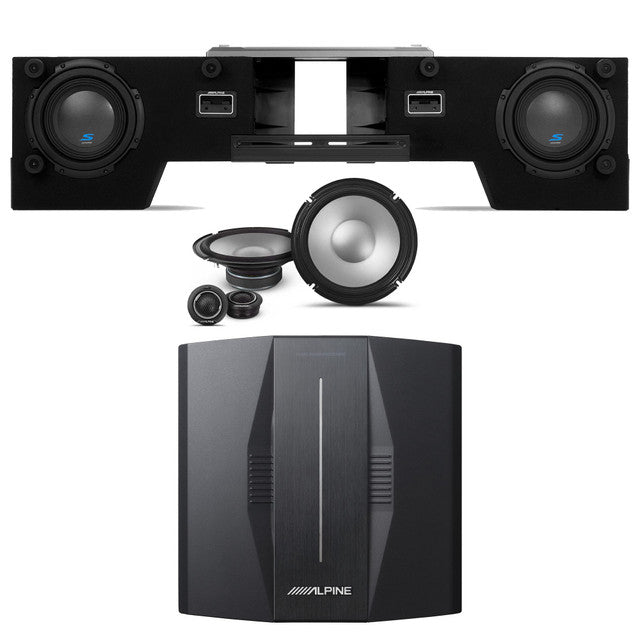 Alpine PXE-C80-88 OPTIM8 8-Channel Hi-Res Digital Sound Processor Amplifier w/ S-DB8V-TRK Dual 8” Preloaded Truck Sub Enclosure & S2-S80C 8