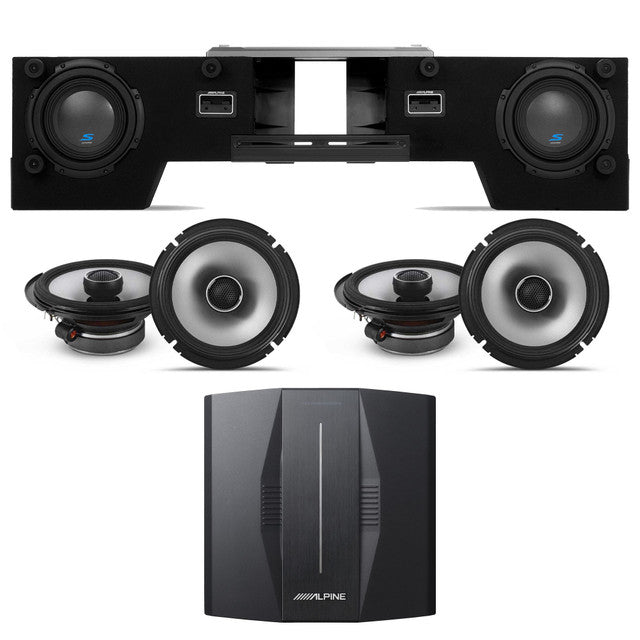 Alpine PXE-C80-88 OPTIM8 8-Channel Hi-Res Digital Sound Processor Amplifier w/ S-DB8V-TRK Dual 8” Preloaded Truck Sub Enclosure & (2) S2-S65 6.5