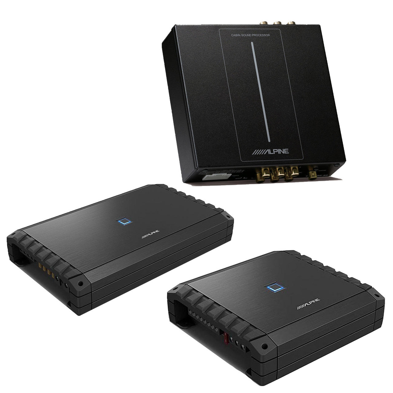 Alpine PXE-C60-60 Optim6 6-Ch. Processor w/ S2-A36F 4 Ch. & S2-A120M Mono Amp Bundle