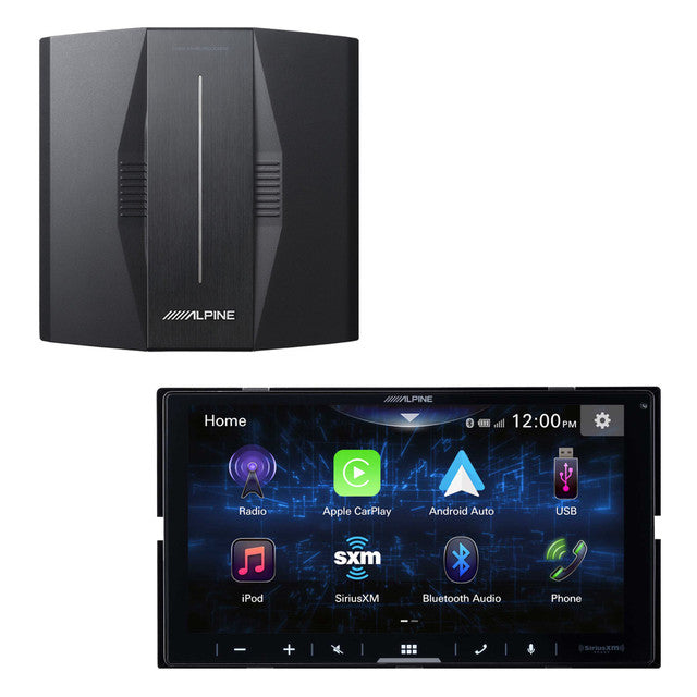 Alpine iLX-W670 Digital Multimedia Rec. with CarPlay and Android Auto & PXE-C80-88 OPTIM8 8-Channel Hi-Res DSP Amp Bundle