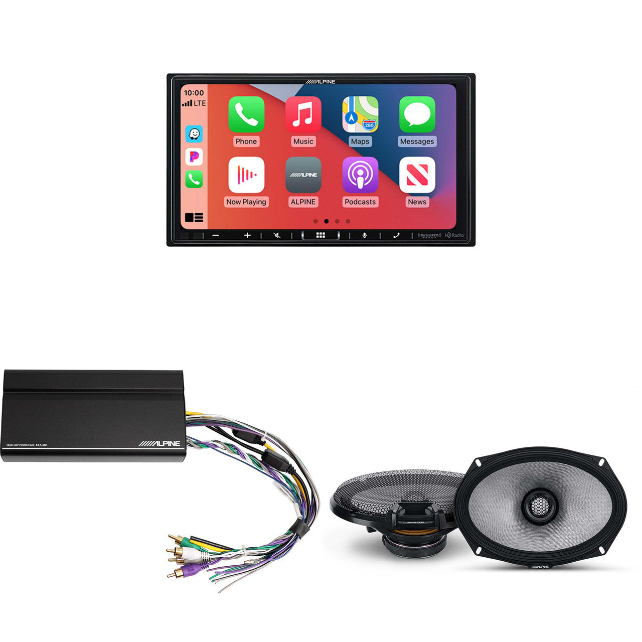 Alpine iLX-407 7-Inch Multimedia Receiver Apple Carplay and Android Auto w/ R2-S69 6x9