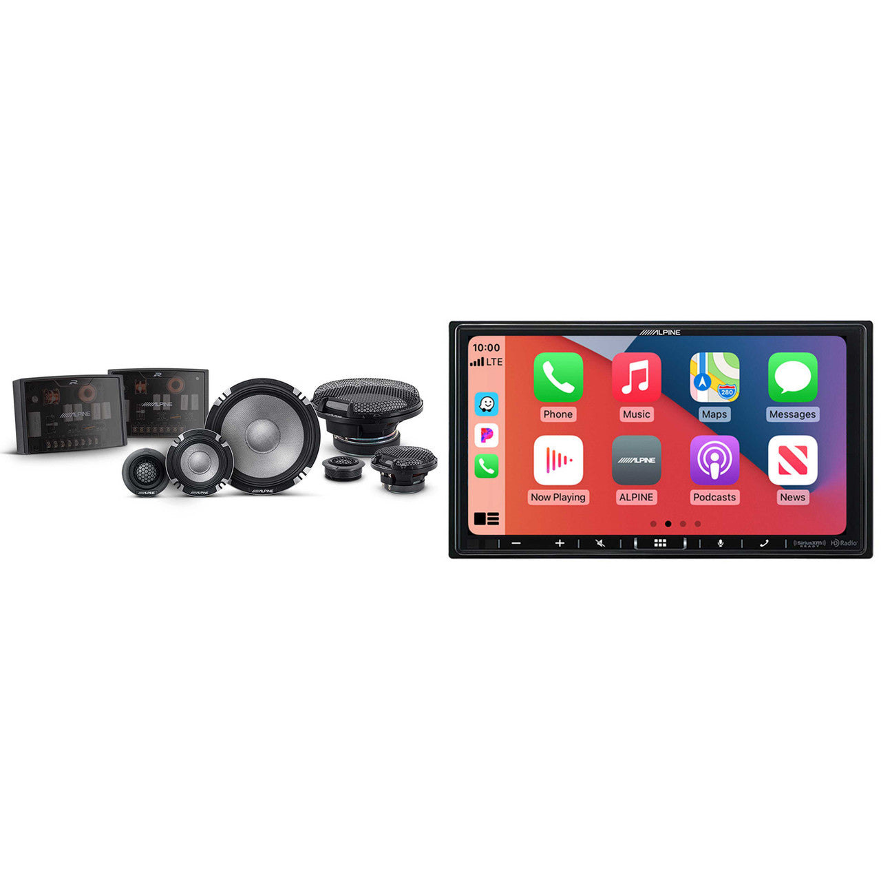 Alpine iLX-407 7-Inch Multimedia Receiver Apple Carplay and Android Auto w/ R2-S653 6.5