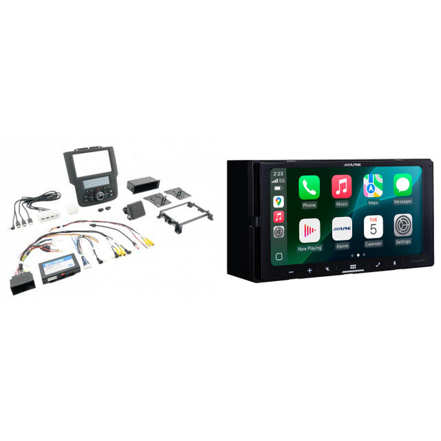 Alpine iLX-W770 7-Inch Mech-less Receiver w/ PAC RPK4-CH4101 Compatible with 2013-2019 Ram Truck W/8