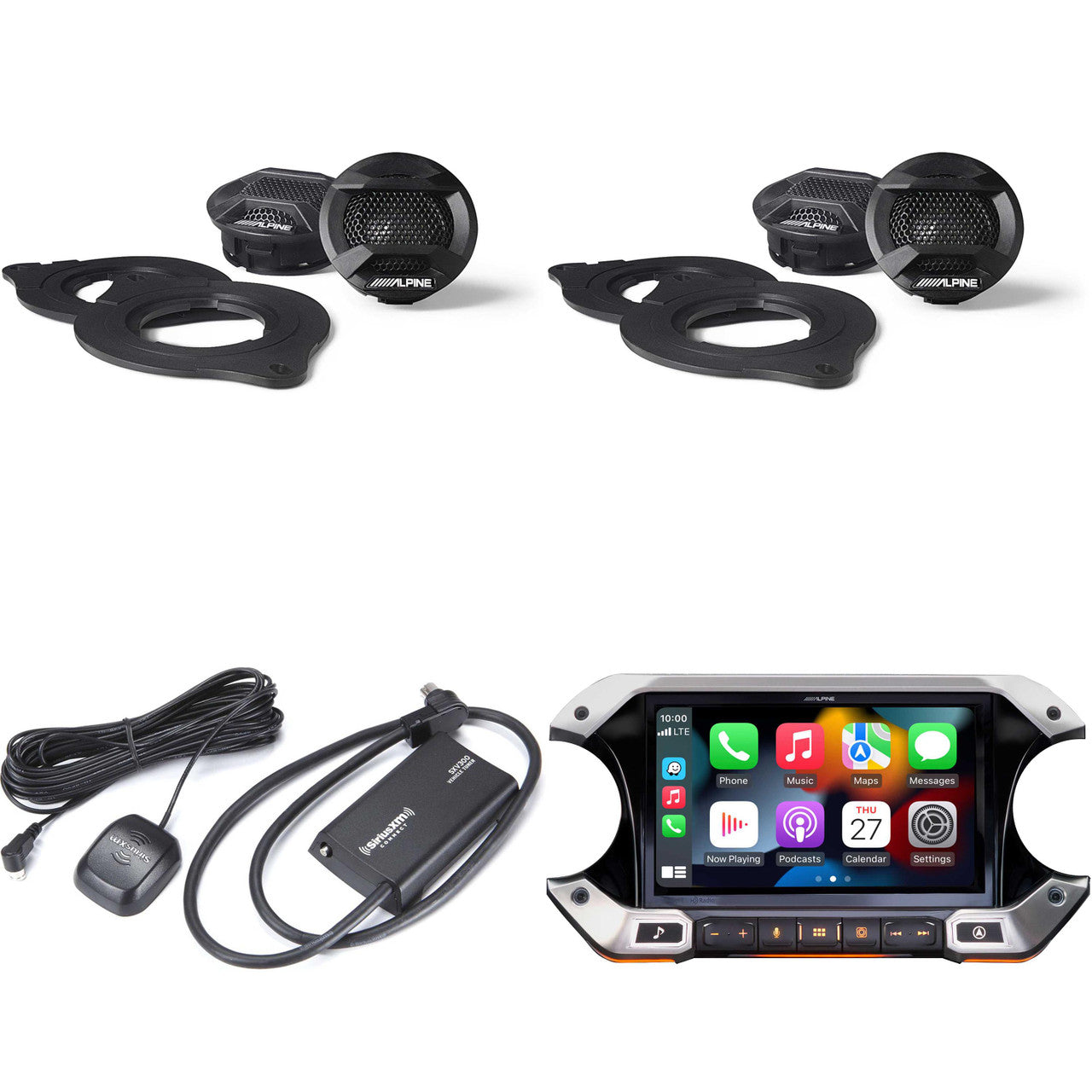 Alpine JL Wrangler i509-WRA-JL, (2 pair ) SPV-10TW-WRA and Sirius Tuner Bundle