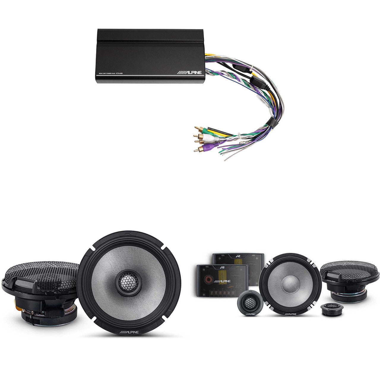 Alpine KTA-450 4 Ch.Power Pack Amp w/ R2-S652 & R2-S65 R-Series Speakers