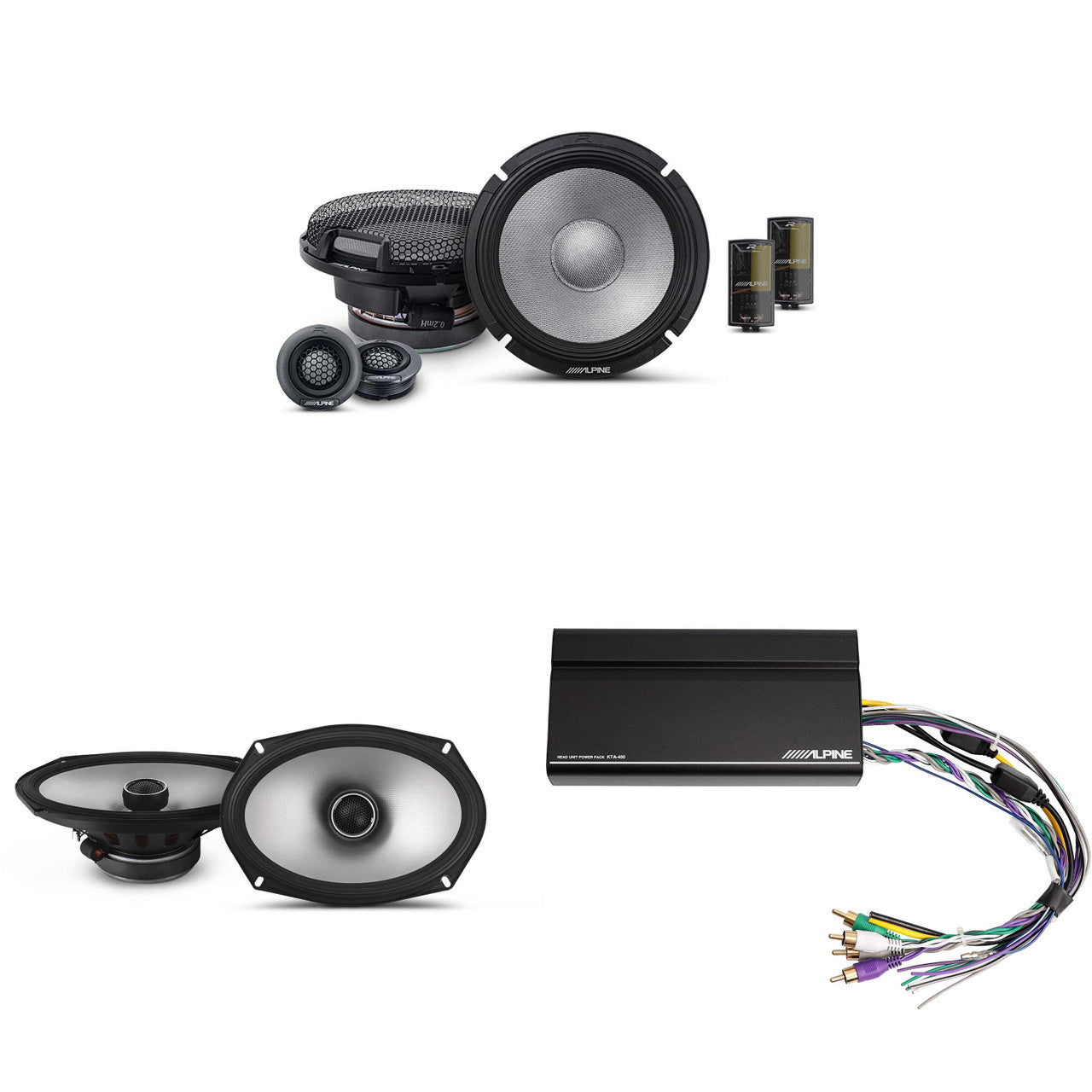 Alpine KTA-450 4 Ch.Power Pack Amp w/ R2-S65C & S2-S69 Speakers