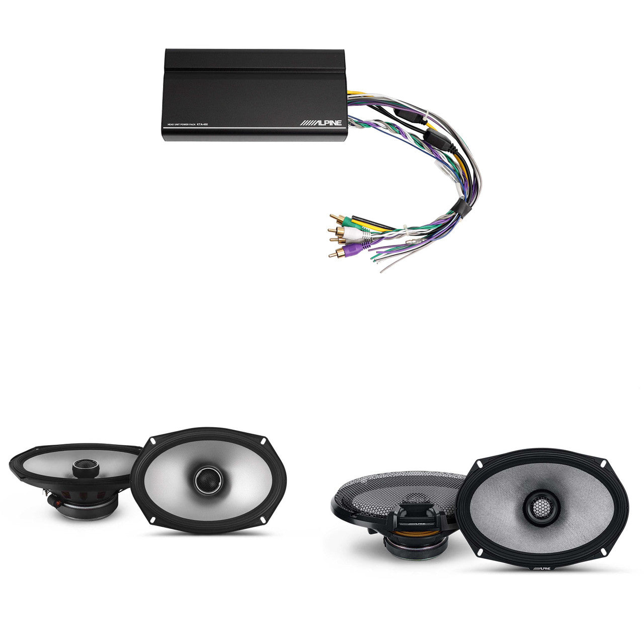 Alpine KTA-450 4 Ch.Power Pack Amp w/ R2-S69 & S2-S69 Speakers