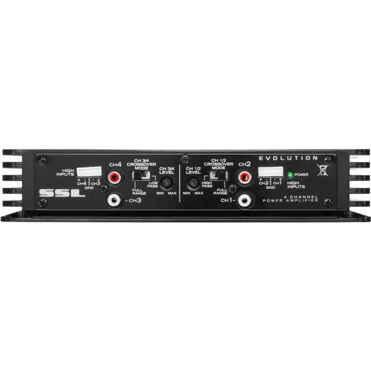 Ssl Evolution Ev400.4 Car Amplifier - 400 W Pmpo - 4 Channel - Class Ab - 8 Ohm - 12 Hz To 22 Khz - 4 X 38 W @ 4 Ohm - 4 X 75 W @ 2 Ohm (ev4004)