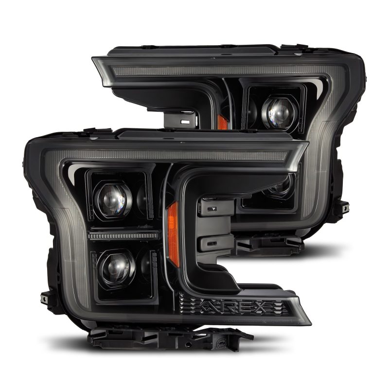 AlphaRex 18-20 Ford F150 (MK II 14th Gen Style) LUXX-Series LED Projector Headlights Alpha-Black