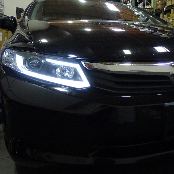 Spec-D 12-15 Honda Civic Headlights LED Bar Projector Black/Clear