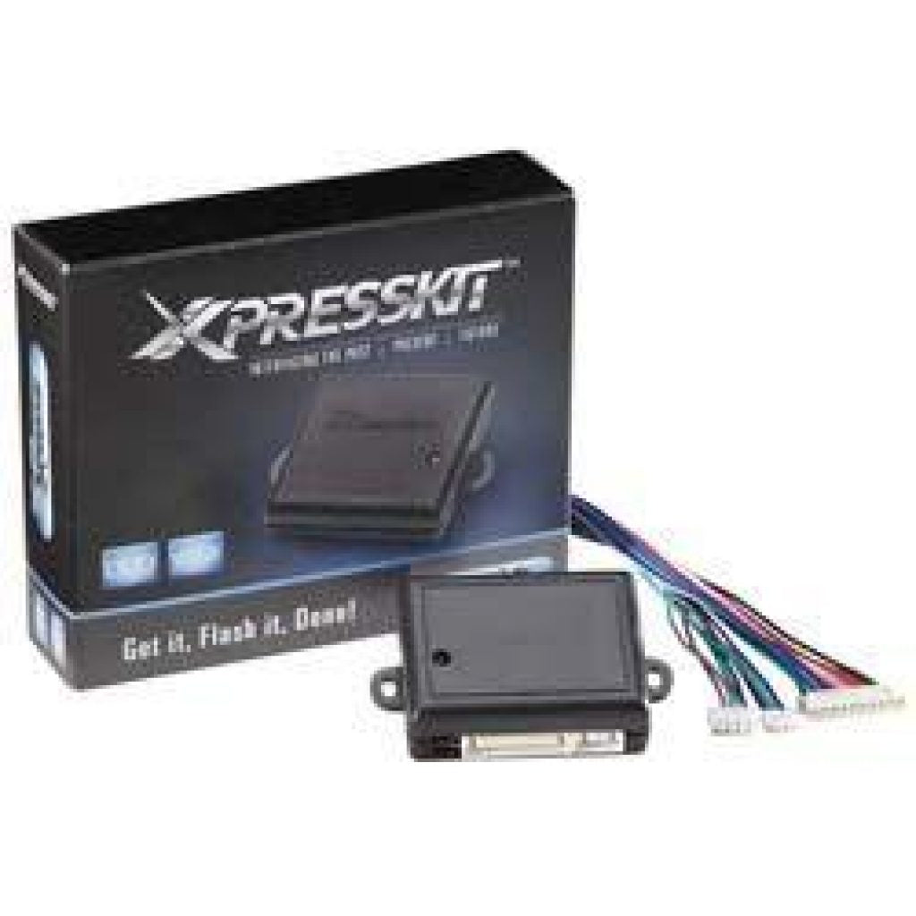 XpressKit XK01 Interfaces with the factory door lock and alarm controls on GM, Chrysler, Dodge or Jeep vehicles equipped with transponder anti-theft systems