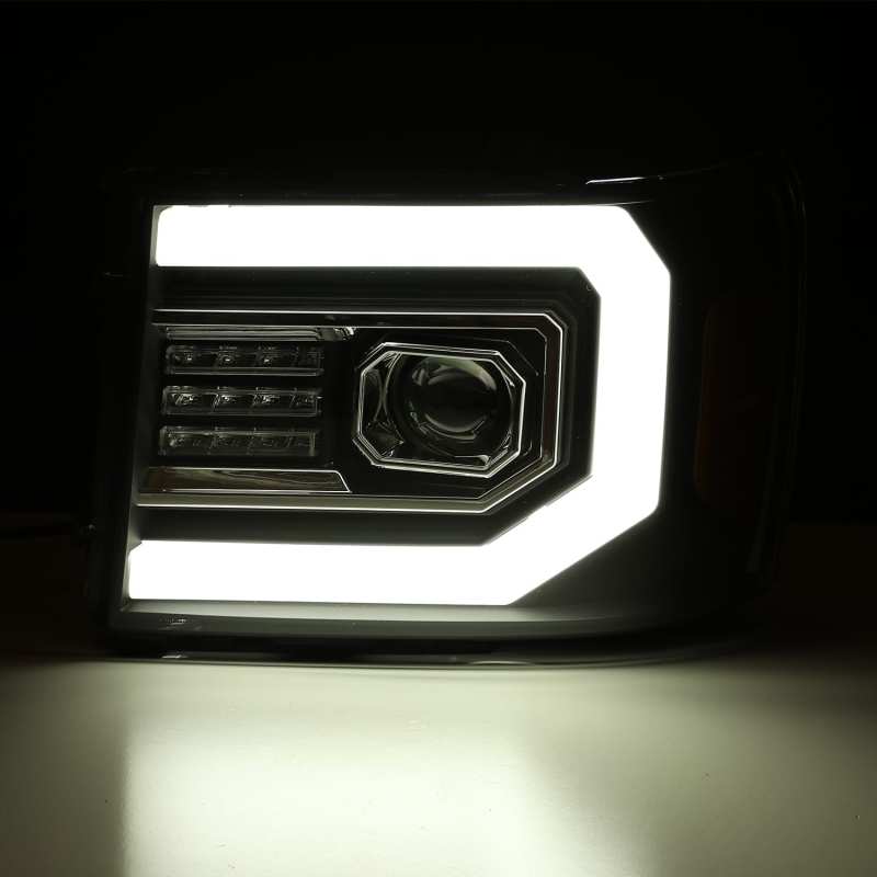 AlphaRex 07-13 GMC Sierra PRO-Series Halogen Projector Headlights Black
