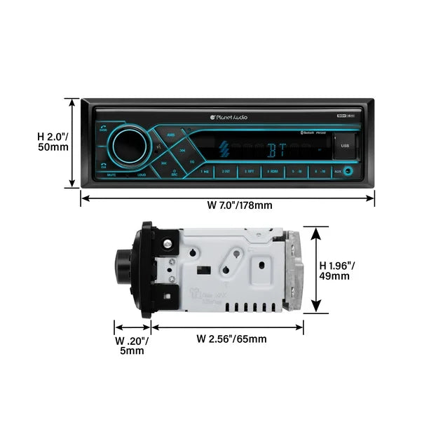 Planet Audio PM30B Bluetooth Car Stereo, No CD