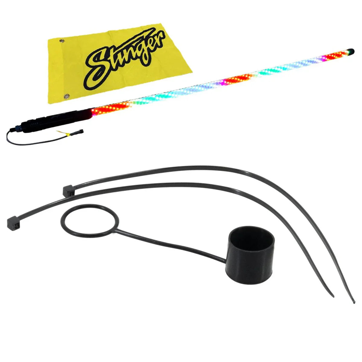 Stinger 4ft Dynamic LED Whip Light & 6pc Dynamic RGB LED Strip Light Kit Bundle - ENLIGHT10 App Compatible